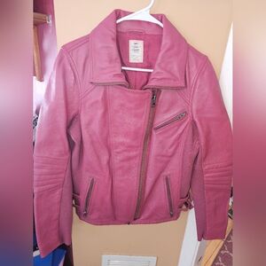 Free People x We The Free Cora Leather Jacket/ Size M Dusty Rose
